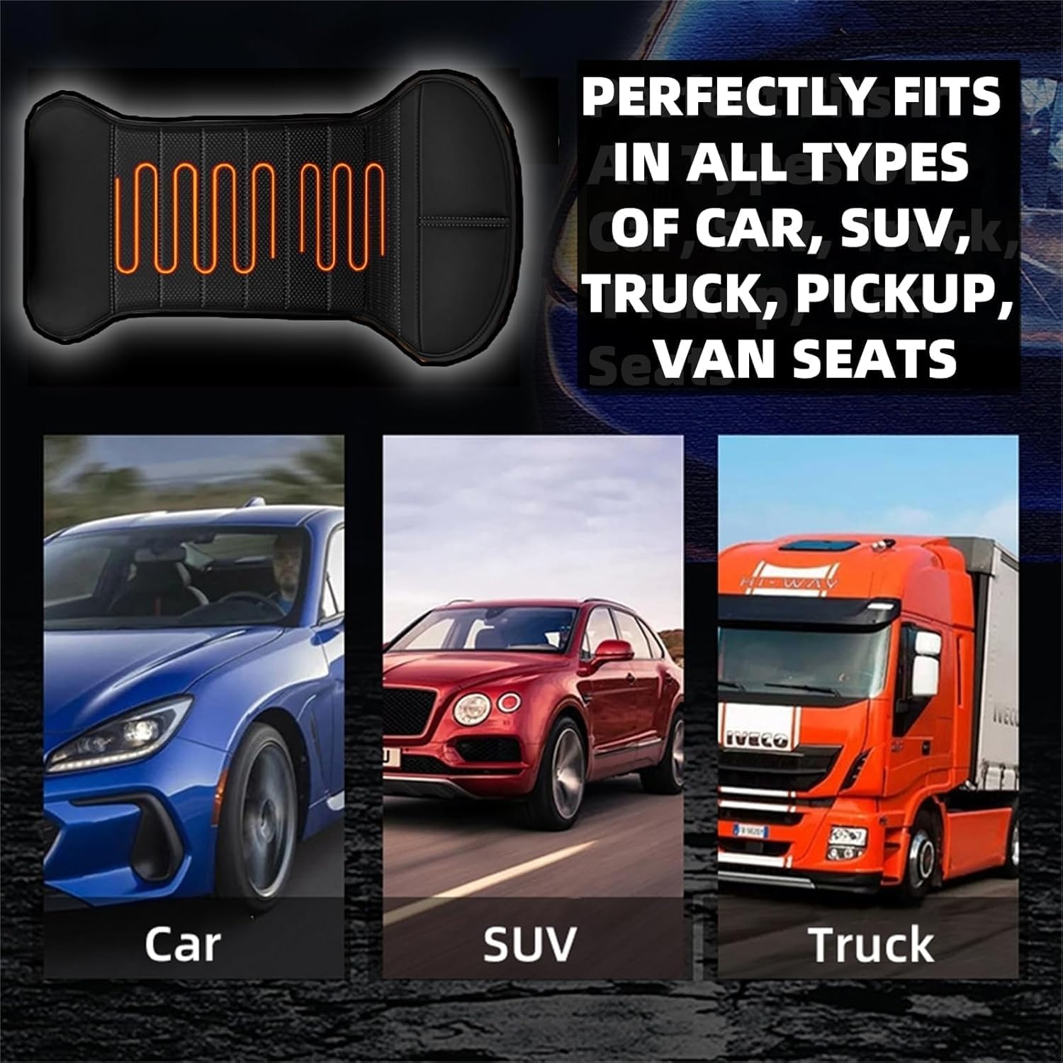 2 Pcs Comfortable Leather Heated Seat Cushion,Heated Seat Cover Pad,Universal Soft Seat Chair Cushion with Full Back Support for Car Home Office - Image 6