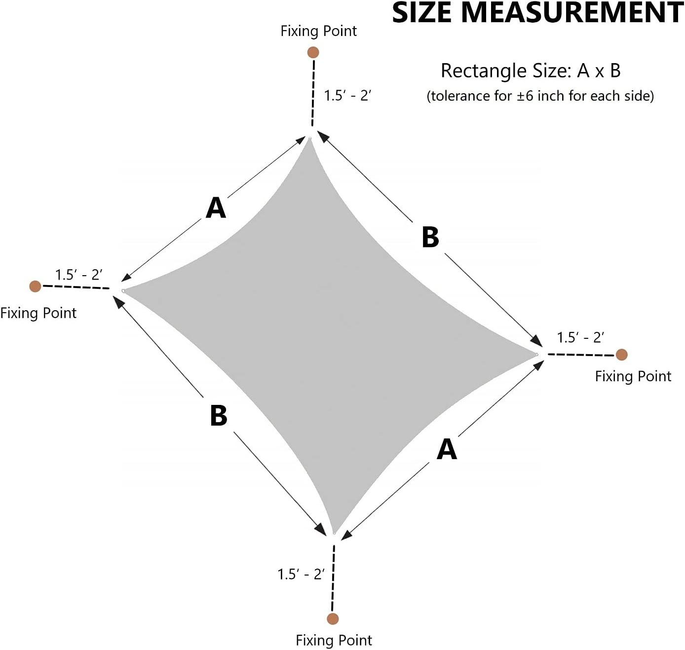 AsterOutdoor Sun Shade Sail Rectangle 12' x 16' UV Block Canopy for Patio Backyard Lawn Garden Outdoor Activities, Terra - Image 4