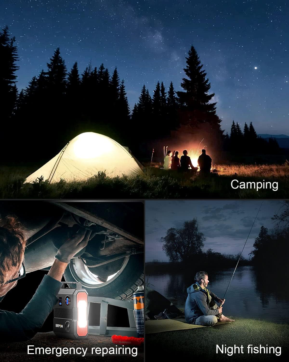 Car Jump Starter with Air Compressor, 150PSI 6000A Peak 24000mah (Up to All Gas or 8.0L Diesel Engine, 50 Times) Portable Jump Starter 12V Auto Battery Jump Pack QC 3.0 with 160W DC Out - Image 4