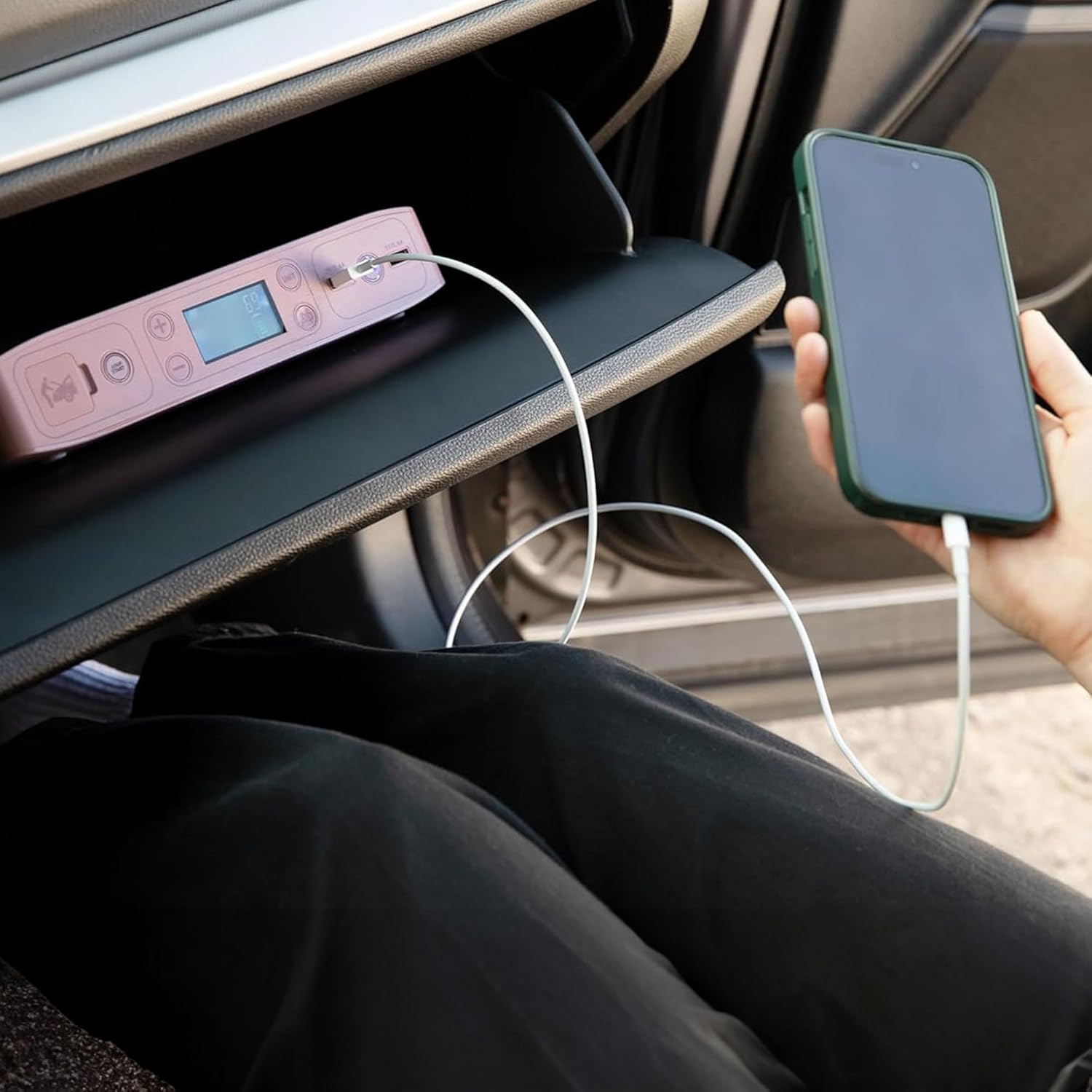 HALO Bolt Air +, Portable Vehicle Jump Starter with Air Compressor, Power Bank with Digital Display Charges Multiple Devices, Bolt Air+ - Image 7