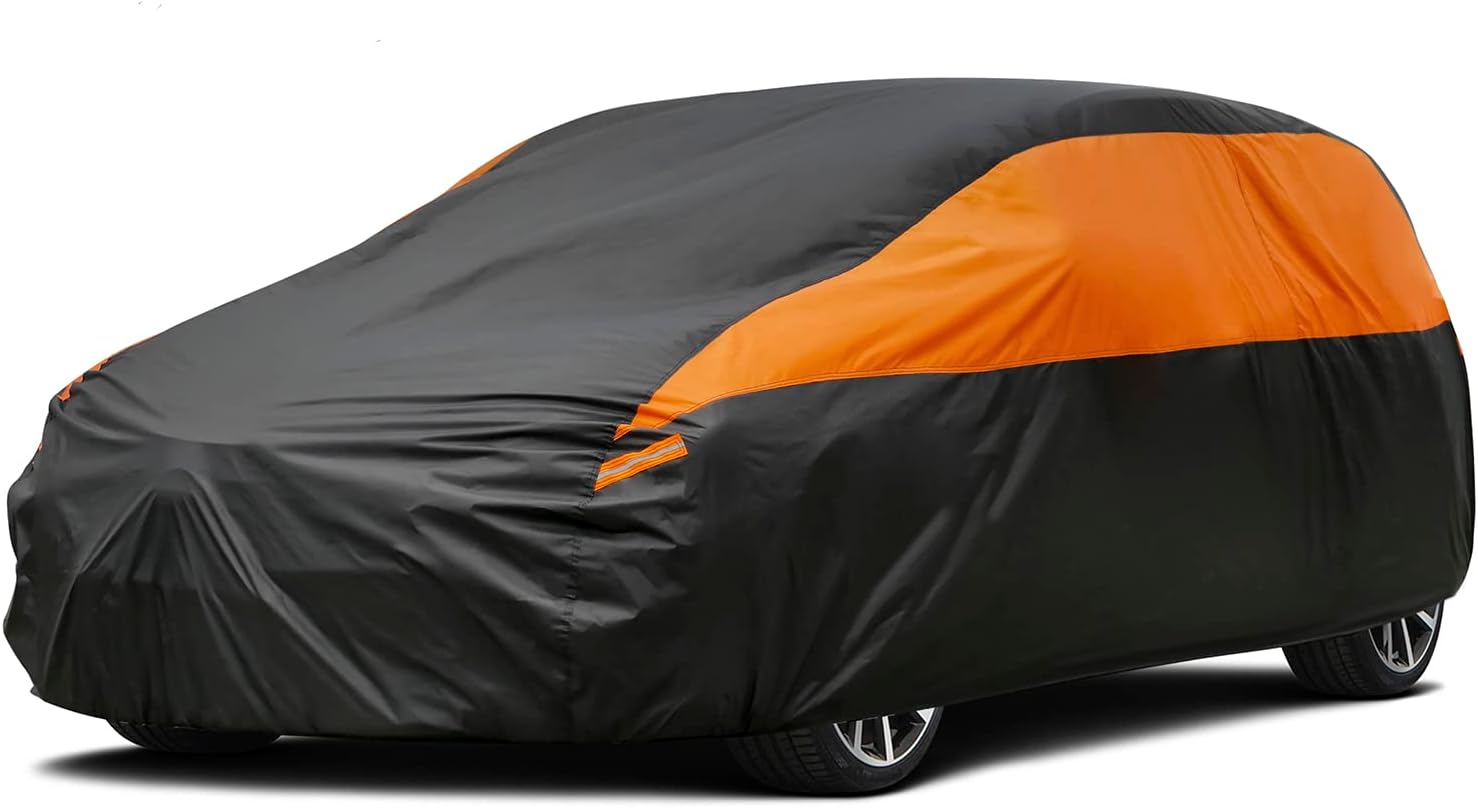 Hatchback Car Cover for Automobiles All Weather Waterproof, Universal Fit Ford Fiesta, Volkswagen Golf, Toyota Matrix, Chevy HHR, Hyundai Veloster/Kona, Mini Clubman/Countryman etc.