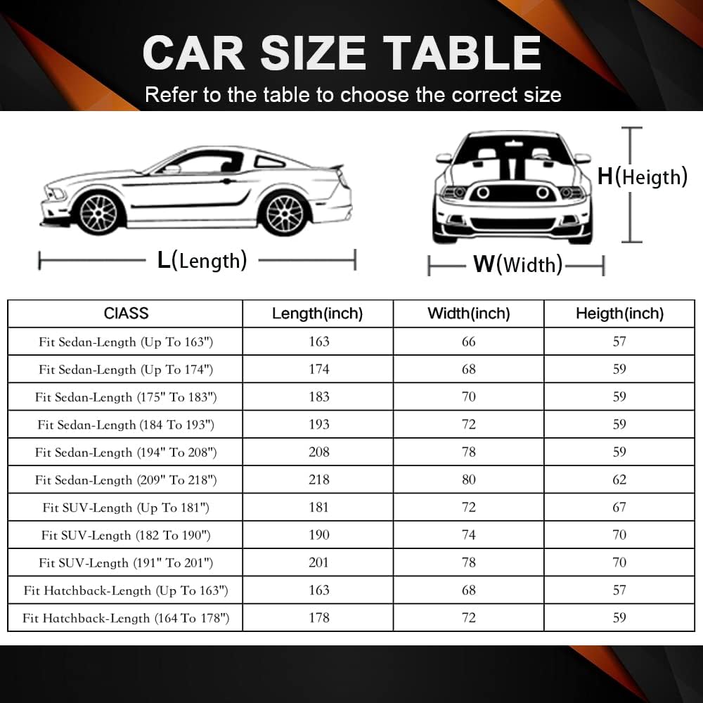 Hatchback Car Cover for Automobiles All Weather Waterproof, Universal Fit Ford Fiesta, Volkswagen Golf, Toyota Matrix, Chevy HHR, Hyundai Veloster/Kona, Mini Clubman/Countryman etc. - Image 6