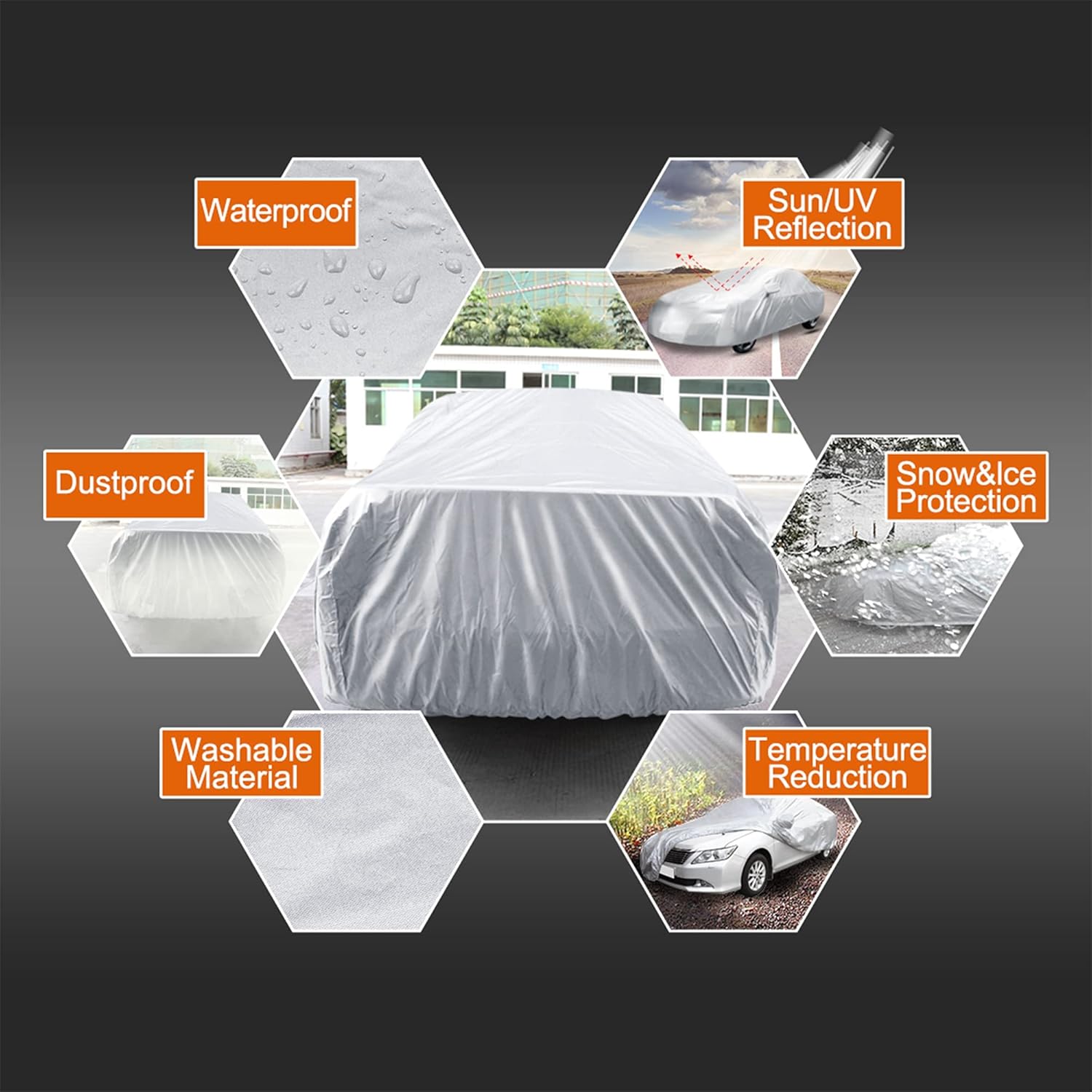 3XL Waterproof Breathable Full Car Cover Sun Snow Dust Rain Resistant Protection 4.9x1.8x1.5M - Image 5